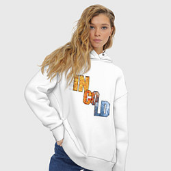 Толстовка оверсайз женская Логотип группы IN COLD, цвет: белый — фото 2