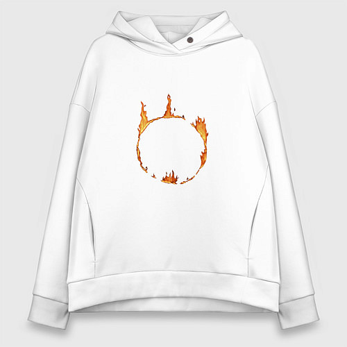 Женское худи оверсайз Dark Souls Знак тьмы / Белый – фото 1