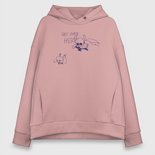 Женское худи оверсайз GET OVER HERE Hollow Knight / Пыльно-розовый – фото 1