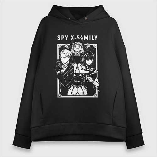 Женское худи оверсайз СЕМЬЯ ШПИОНА SPY X FAMILY ANIME / Черный – фото 1