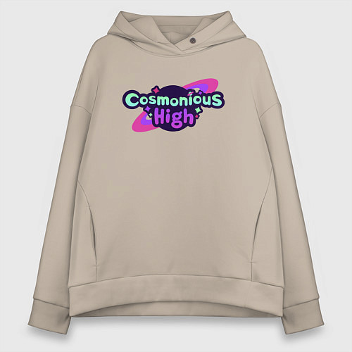 Женское худи оверсайз Cosmonious High Logo / Миндальный – фото 1