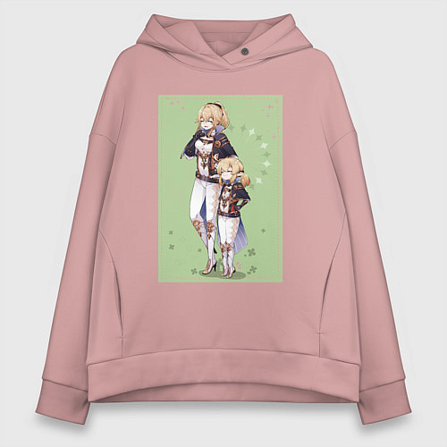 Женское худи оверсайз Кли и Джинн / Пыльно-розовый – фото 1