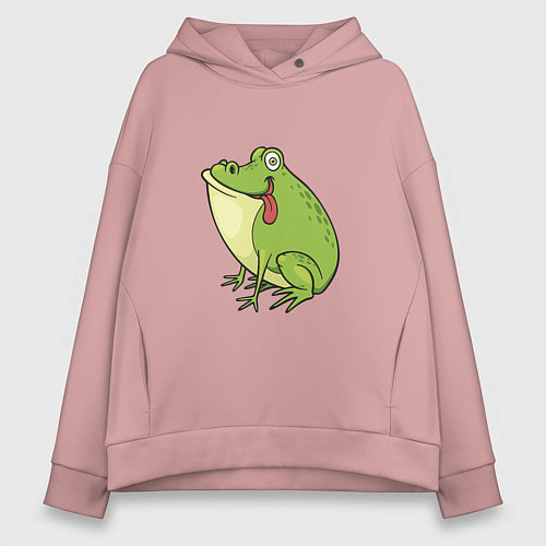 Женское худи оверсайз Милый Лягушонок / Пыльно-розовый – фото 1