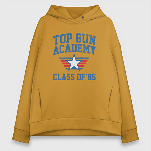 Женское худи оверсайз TOP GUN Academy Class of 85 / Горчичный – фото 1