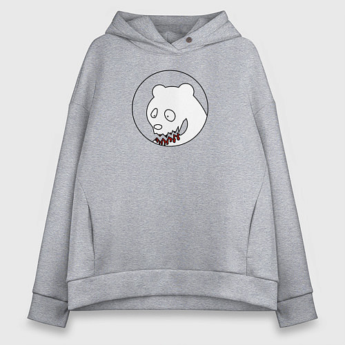 Женское худи оверсайз Забавный медведь / Меланж – фото 1