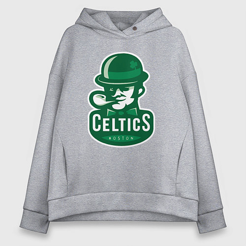 Женское худи оверсайз Celtics Team / Меланж – фото 1