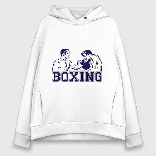 Женское худи оверсайз Бокс Boxing is cool / Белый – фото 1