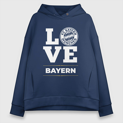 Женское худи оверсайз Bayern Love Classic / Тёмно-синий – фото 1