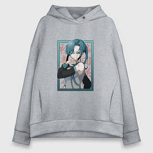 Женское худи оверсайз Hatsune Miku Drain / Меланж – фото 1
