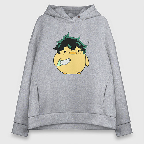 Женское худи оверсайз Опасный Мидория My Hero Academia / Меланж – фото 1