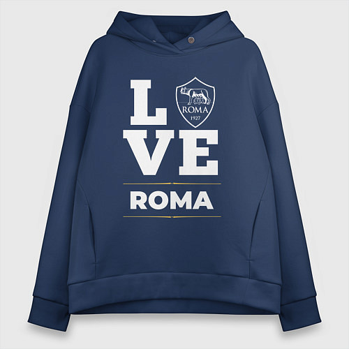 Женское худи оверсайз Roma Love Classic / Тёмно-синий – фото 1
