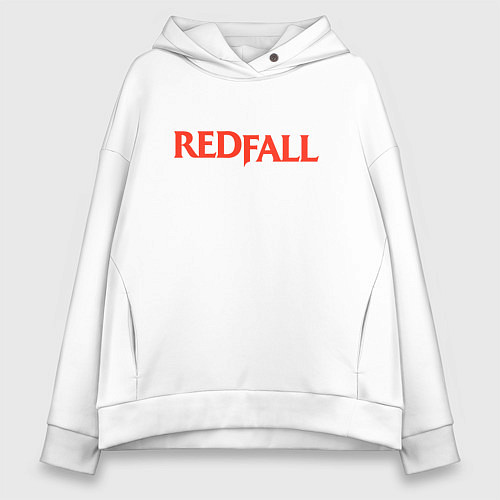 Женское худи оверсайз Redfall logo / Белый – фото 1