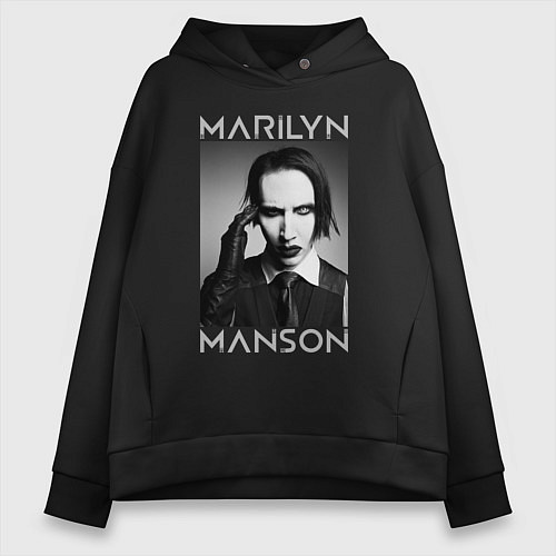 Женское худи оверсайз Marilyn Manson фото / Черный – фото 1