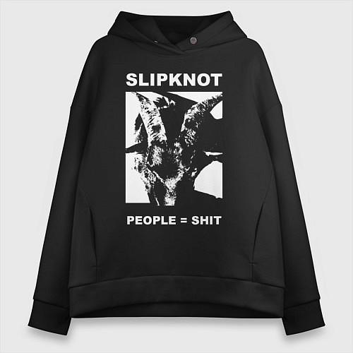 Женское худи оверсайз Slipknot People Shit / Черный – фото 1