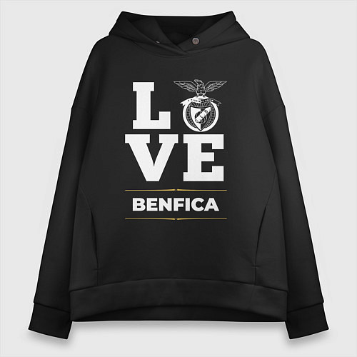 Женское худи оверсайз Benfica Love Classic / Черный – фото 1