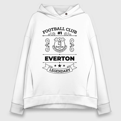 Женское худи оверсайз Everton: Football Club Number 1 Legendary / Белый – фото 1