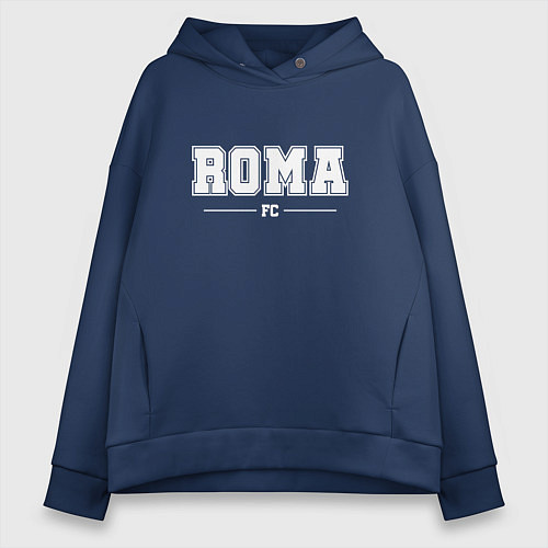 Женское худи оверсайз Roma Football Club Классика / Тёмно-синий – фото 1