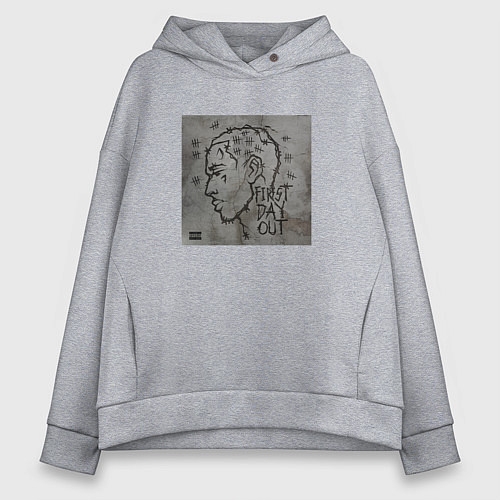 Женское худи оверсайз KIZARU FIRST DAY OUT / Меланж – фото 1