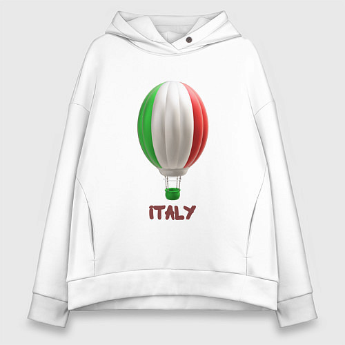 Женское худи оверсайз 3d aerostat Italy flag / Белый – фото 1