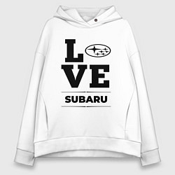 Толстовка оверсайз женская Subaru Love Classic, цвет: белый