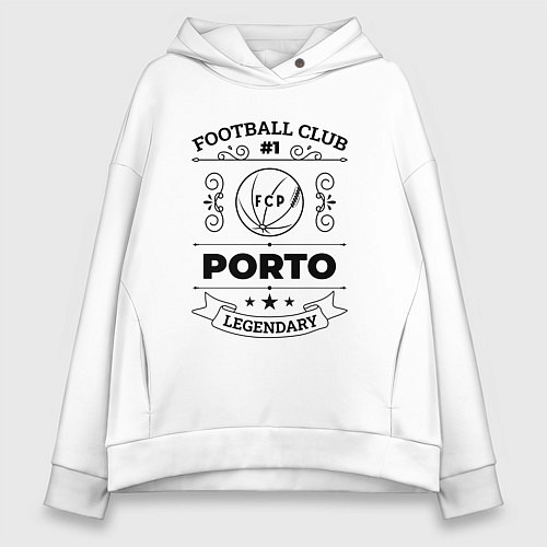 Женское худи оверсайз Porto: Football Club Number 1 Legendary / Белый – фото 1