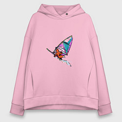 Толстовка оверсайз женская Windfoxer, цвет: светло-розовый