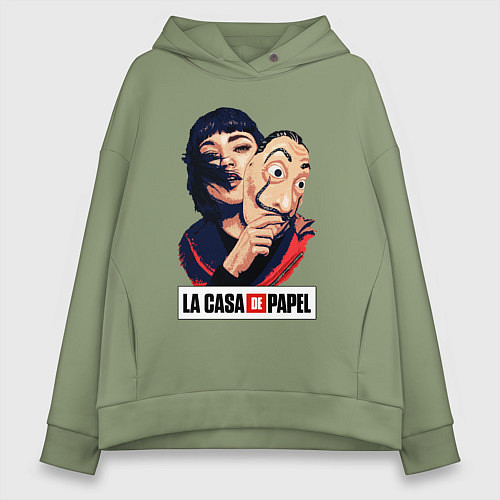 Женское худи оверсайз Бумажный дом La casa de papel / Авокадо – фото 1