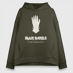 Толстовка оверсайз женская Железные руки лого винтаж, цвет: хаки