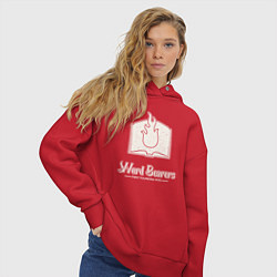 Толстовка оверсайз женская Несущие слово лого винтаж, цвет: красный — фото 2