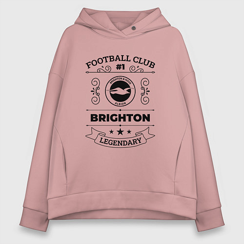 Женское худи оверсайз Brighton: Football Club Number 1 Legendary / Пыльно-розовый – фото 1