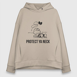 Толстовка оверсайз женская WU Protect Ya Neck, цвет: миндальный