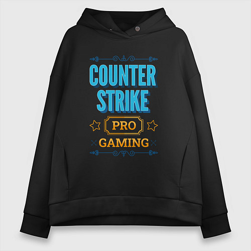 Женское худи оверсайз Игра Counter Strike PRO Gaming / Черный – фото 1