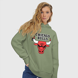 Толстовка оверсайз женская Chicago Bulls, цвет: авокадо — фото 2