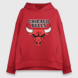 Толстовка оверсайз женская Chicago Bulls, цвет: красный