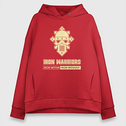 Толстовка оверсайз женская Железные воины хаос винтаж лого, цвет: красный