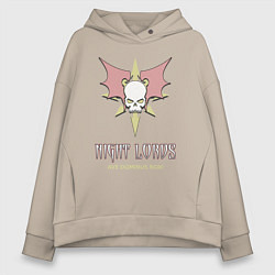 Толстовка оверсайз женская Повелители ночи хаос винтаж лого, цвет: миндальный