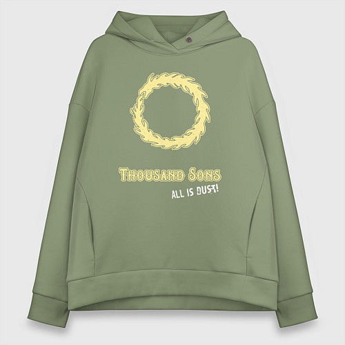 Женское худи оверсайз Тысяча сынов хаос винтаж лого / Авокадо – фото 1