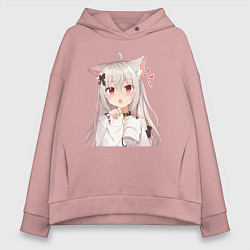 Женское худи оверсайз Неко кошка-девочка