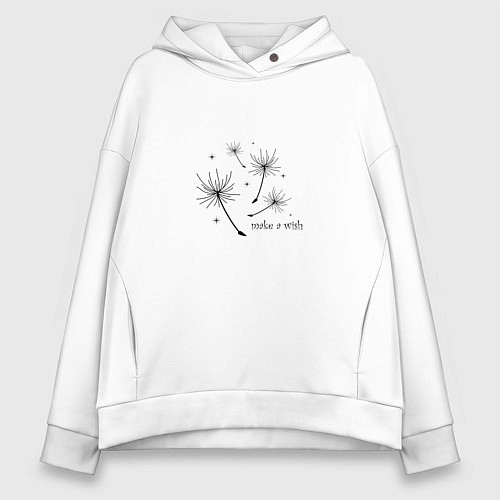 Женское худи оверсайз Make a Wish / Белый – фото 1