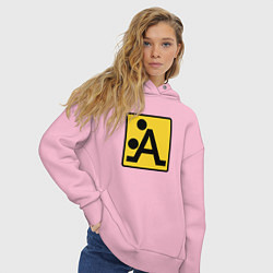 Толстовка оверсайз женская Знак - Поза, цвет: светло-розовый — фото 2