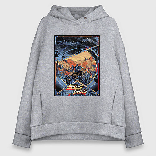 Женское худи оверсайз Звездный десант в квадрате / Меланж – фото 1