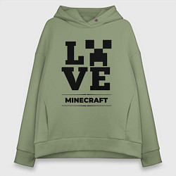 Толстовка оверсайз женская Minecraft love classic, цвет: авокадо