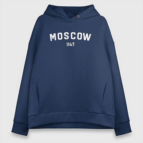 Женское худи оверсайз MOSCOW 1147 / Тёмно-синий – фото 1