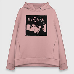 Толстовка оверсайз женская The Cure Роберт Смит, цвет: пыльно-розовый