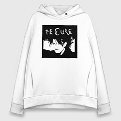 Толстовка оверсайз женская The Cure Роберт Смит, цвет: белый