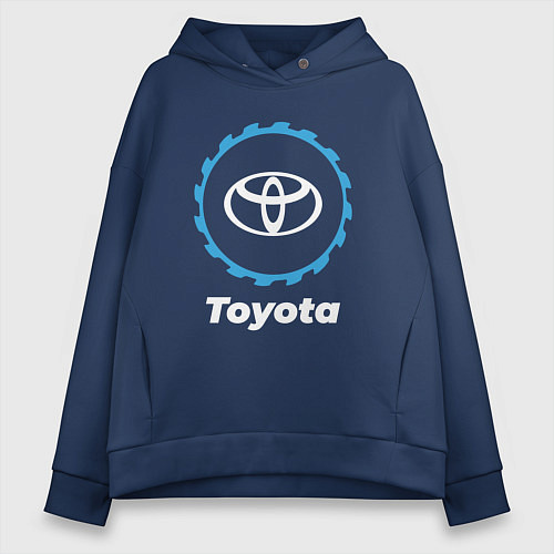 Женское худи оверсайз Toyota в стиле Top Gear / Тёмно-синий – фото 1