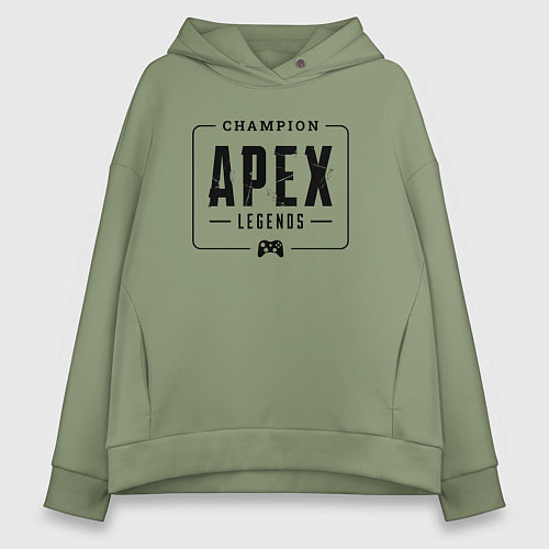 Женское худи оверсайз Apex Legends gaming champion: рамка с лого и джойс / Авокадо – фото 1