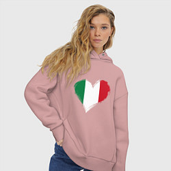Толстовка оверсайз женская Сердце - Италия, цвет: пыльно-розовый — фото 2