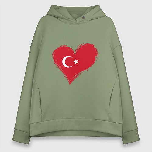 Женское худи оверсайз Сердце - Турция / Авокадо – фото 1