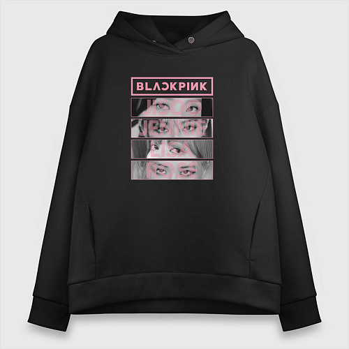 Женское худи оверсайз BLACKPINK K-POP BAND / Черный – фото 1